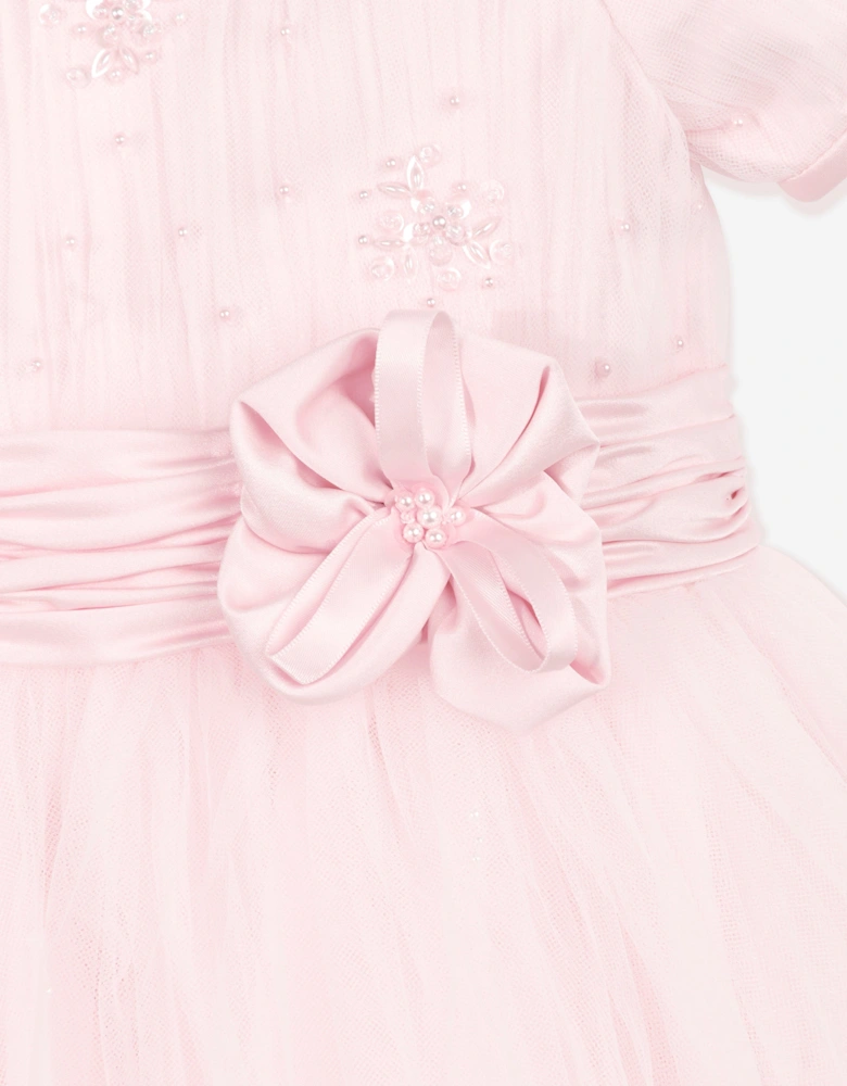 Girls Ceremonial Ballerina Length Dress in Pink