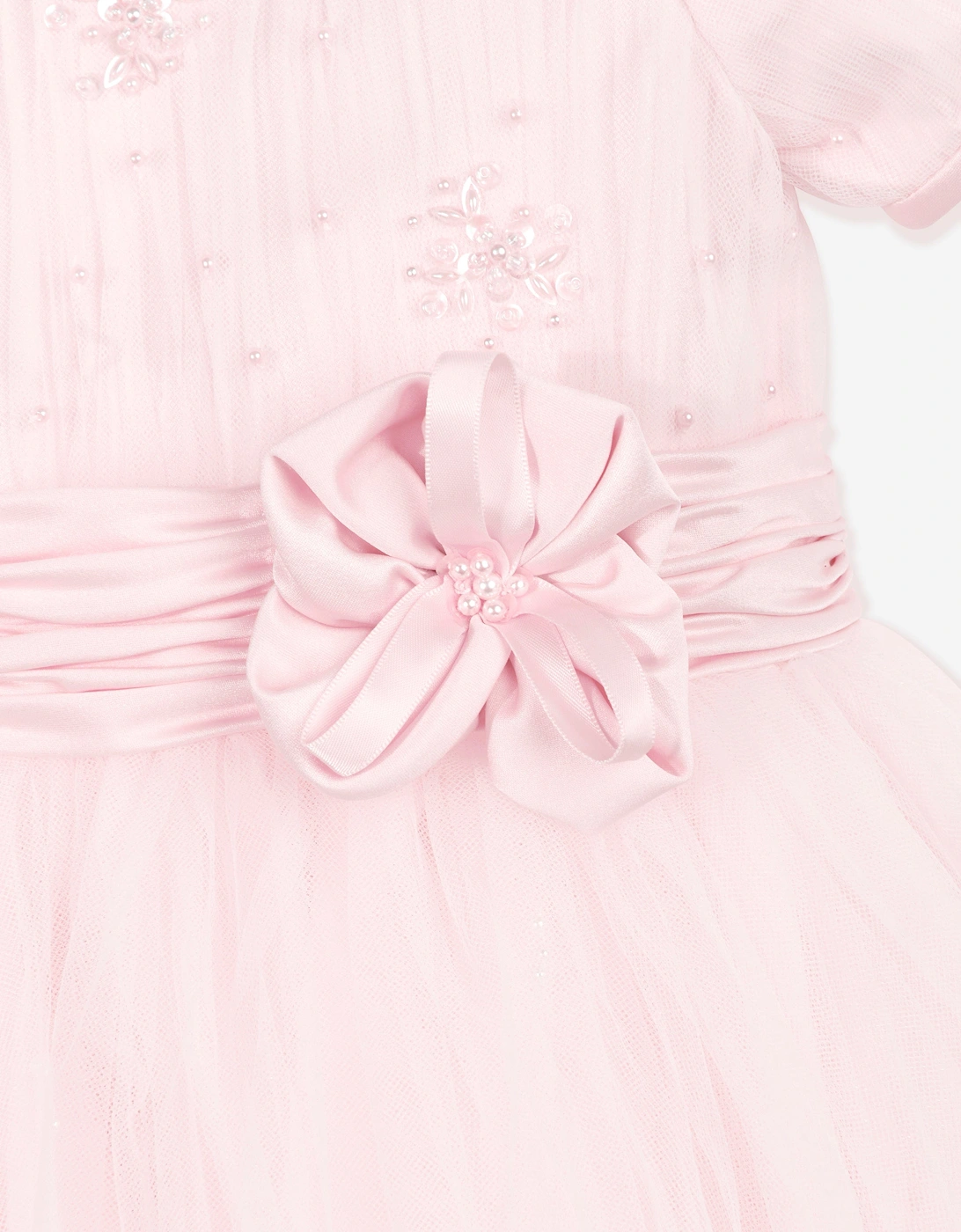 Girls Ceremonial Ballerina Length Dress in Pink