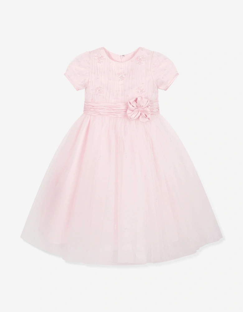 Girls Ceremonial Ballerina Length Dress in Pink