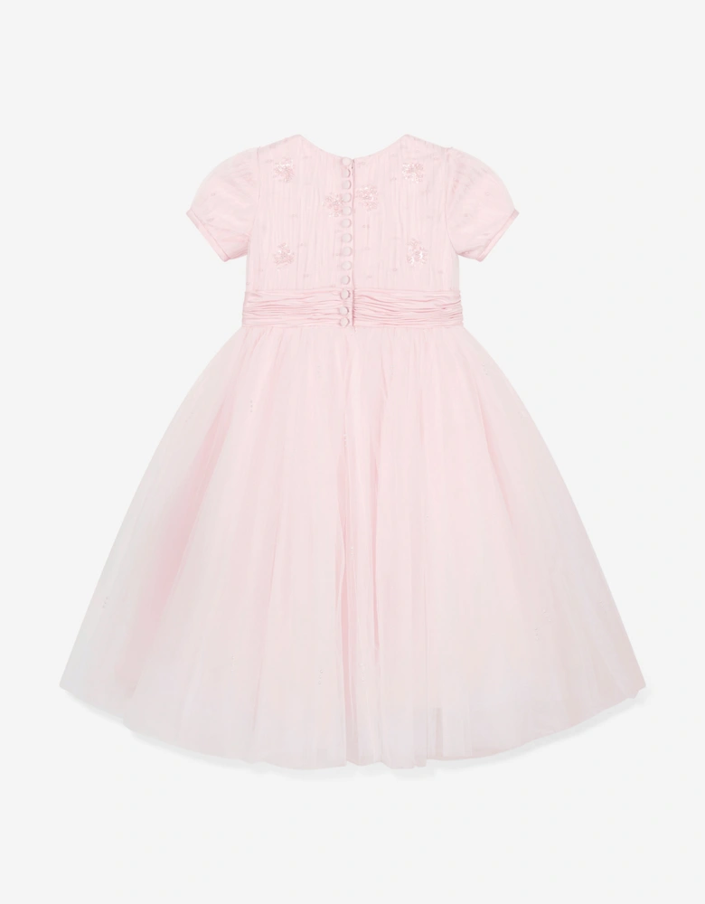 Girls Ceremonial Ballerina Length Dress in Pink