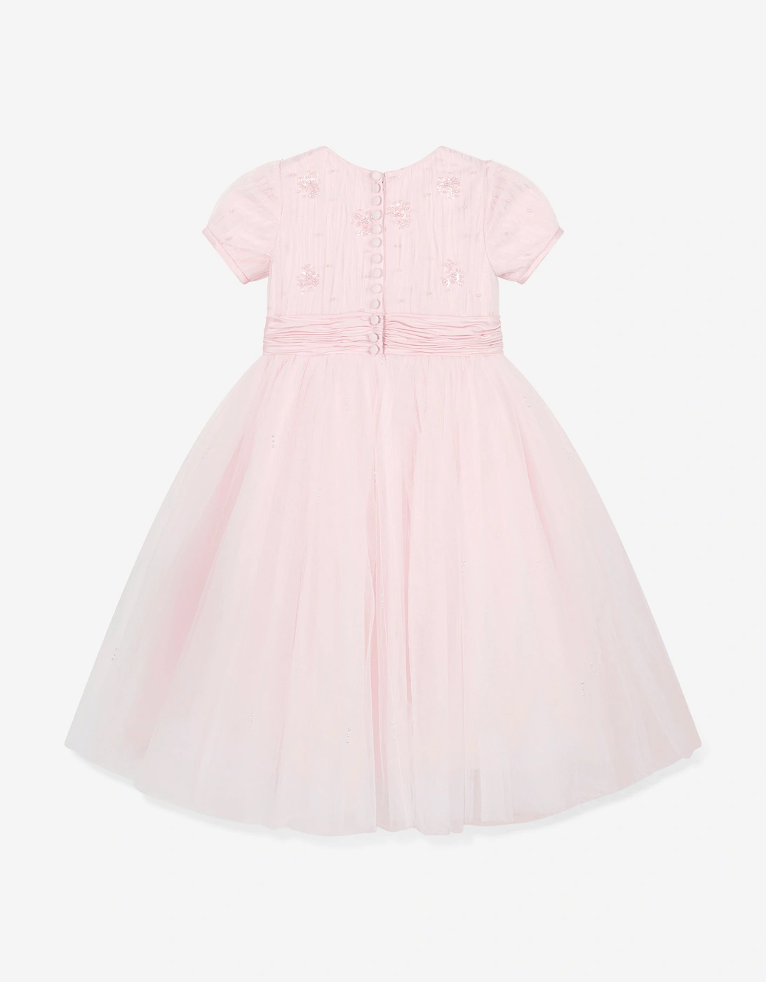 Girls Ceremonial Ballerina Length Dress in Pink