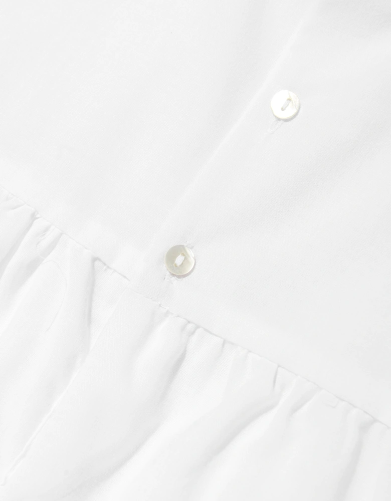 Baby Boys Smocked Romper in White