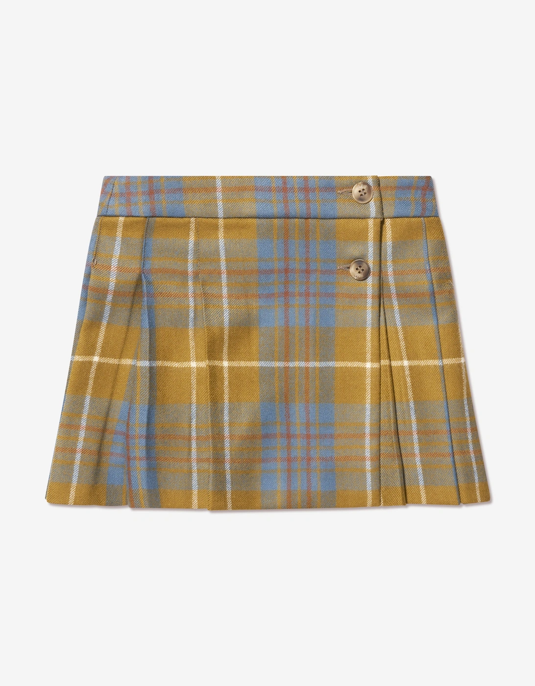 Girls Talissa Wool Tartan Skirt in Blue, 6 of 5