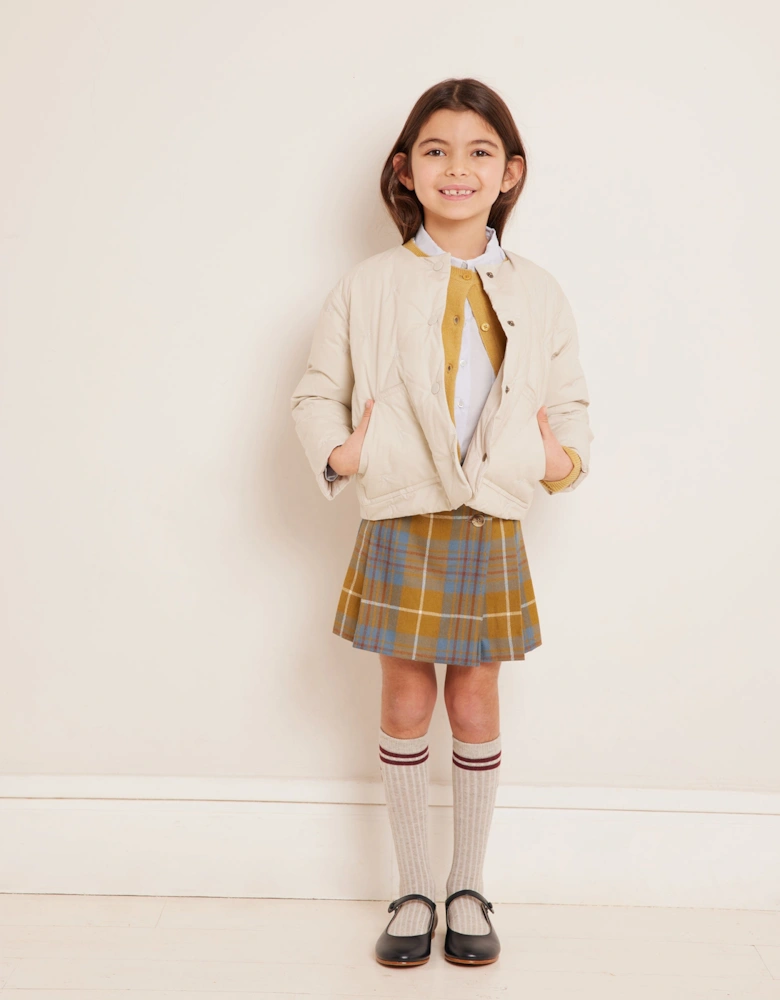Girls Talissa Wool Tartan Skirt in Blue