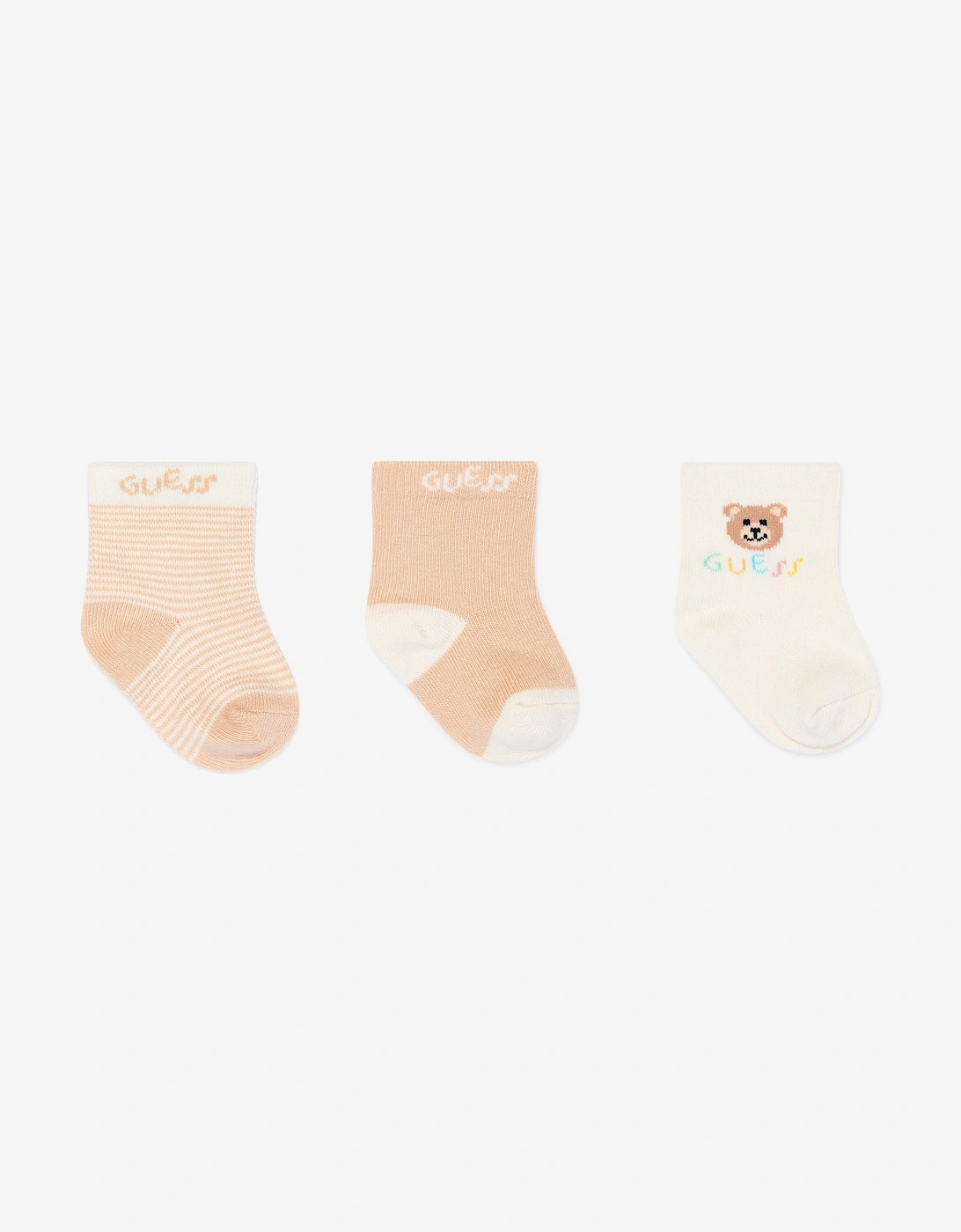 Baby 3 Pairs Of Socks Set in Beige, 6 of 5