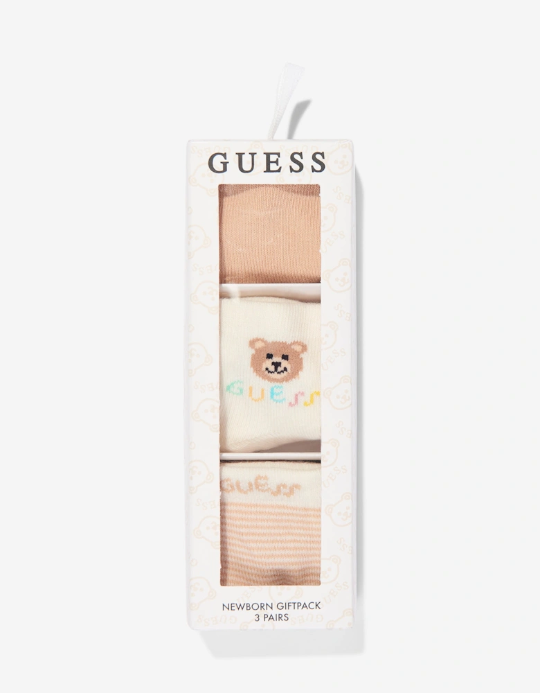 Baby 3 Pairs Of Socks Set in Beige