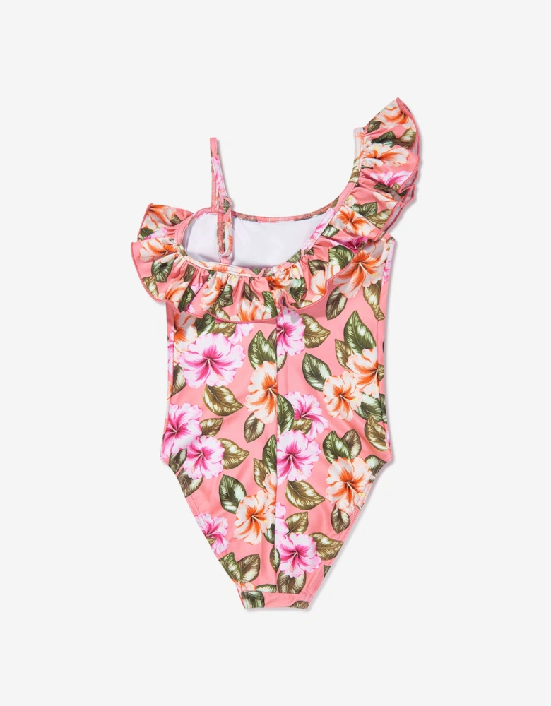 Girls Floral Swimsuit in Pink