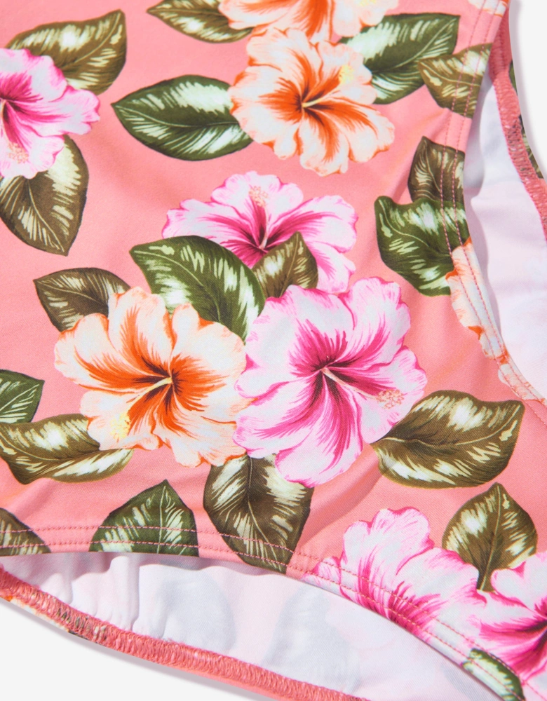 Girls Floral Swimsuit in Pink