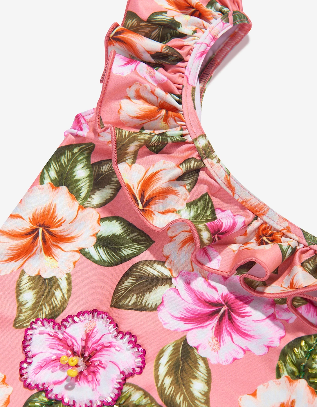 Girls Floral Swimsuit in Pink