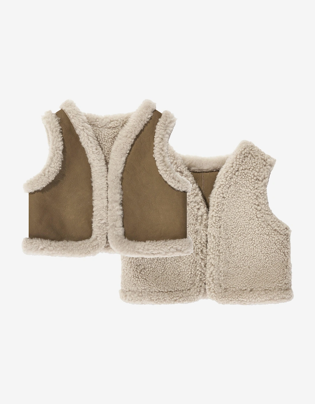 Baby Barra Faux Shearling Gilet in Brown, 5 of 4