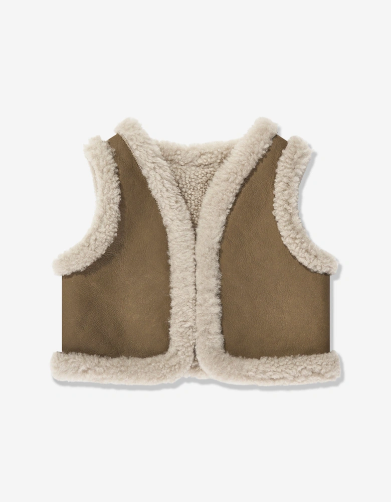 Baby Barra Faux Shearling Gilet in Brown