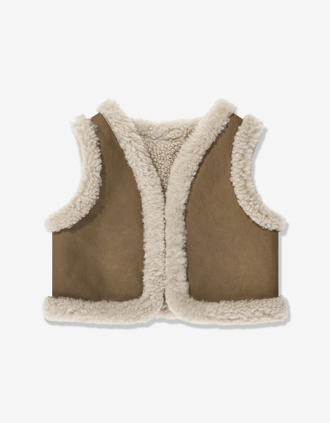 Baby Barra Faux Shearling Gilet in Brown