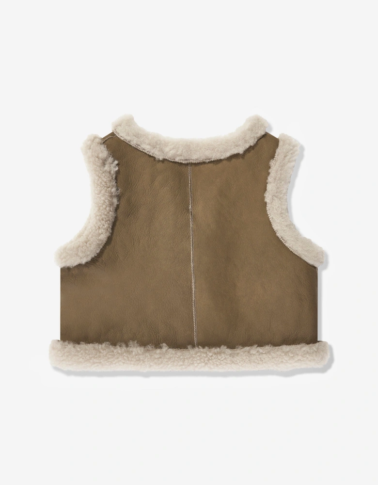 Baby Barra Faux Shearling Gilet in Brown
