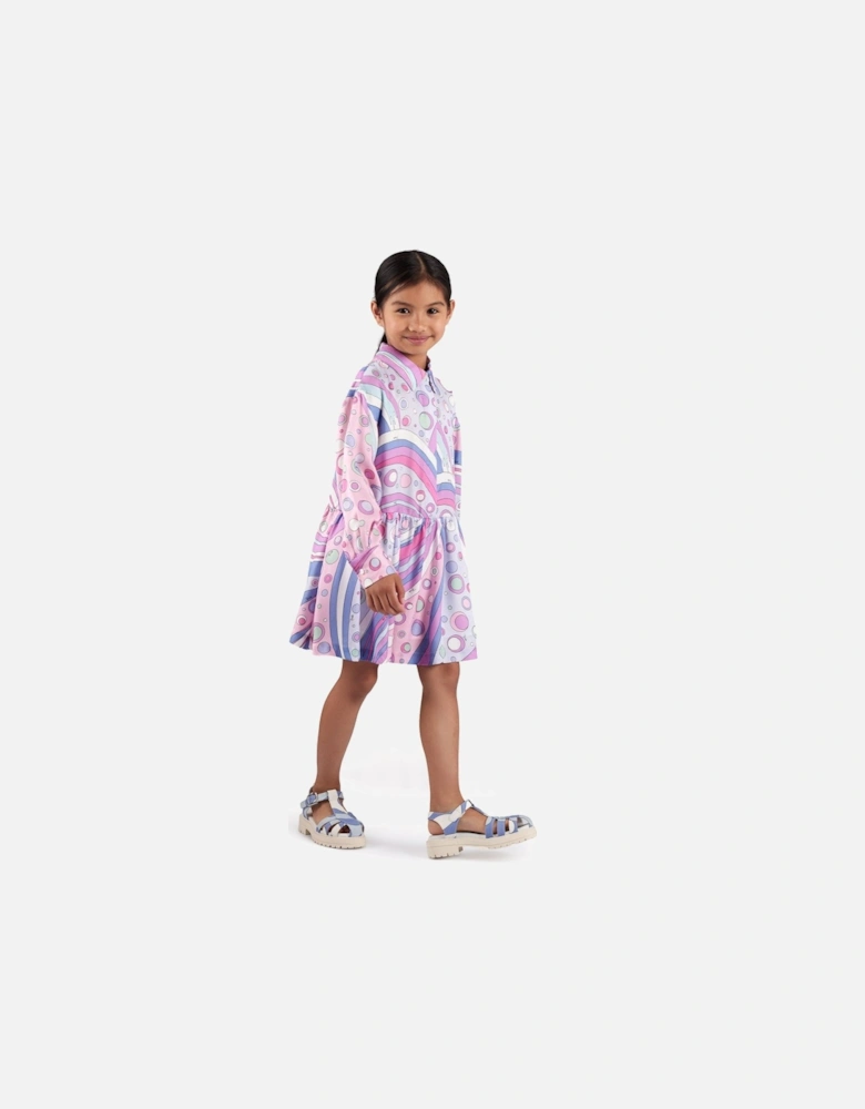 Girls Fontane Print Dress in Pink