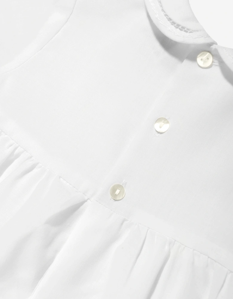 Baby Boys Smocked Romper in White