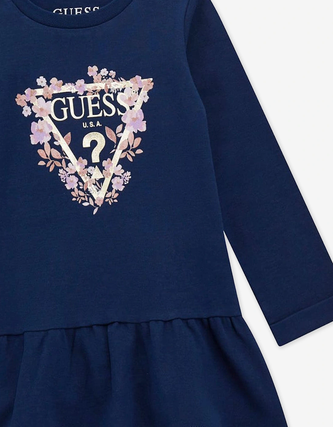 Girls Logo Jersey Dress in Blue