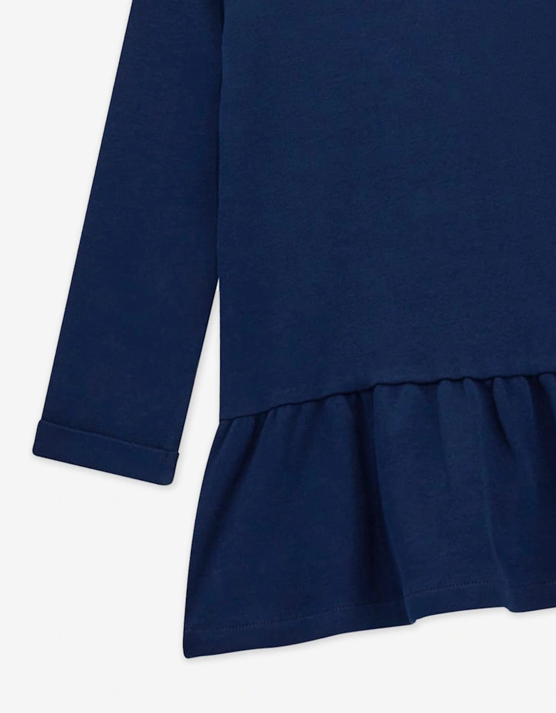 Girls Logo Jersey Dress in Blue