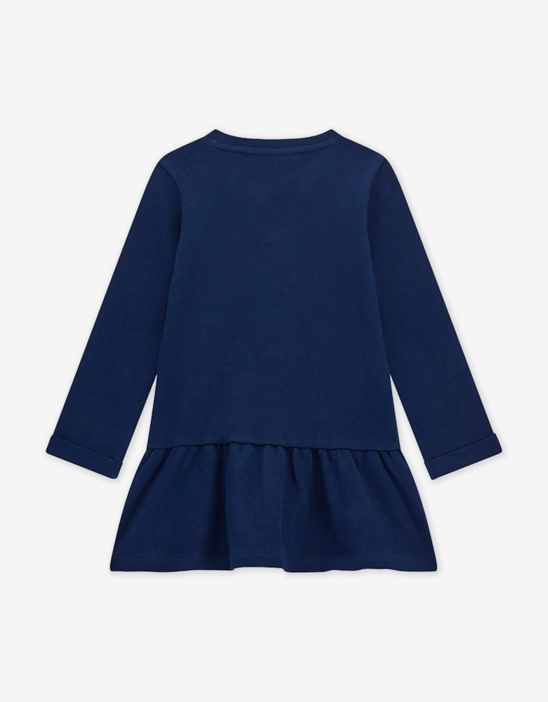 Girls Logo Jersey Dress in Blue