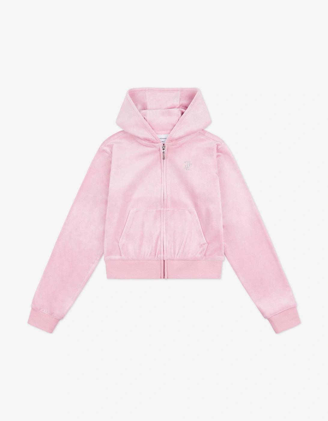 Girls Diamante Logo Zip Up Top in Pink, 5 of 4