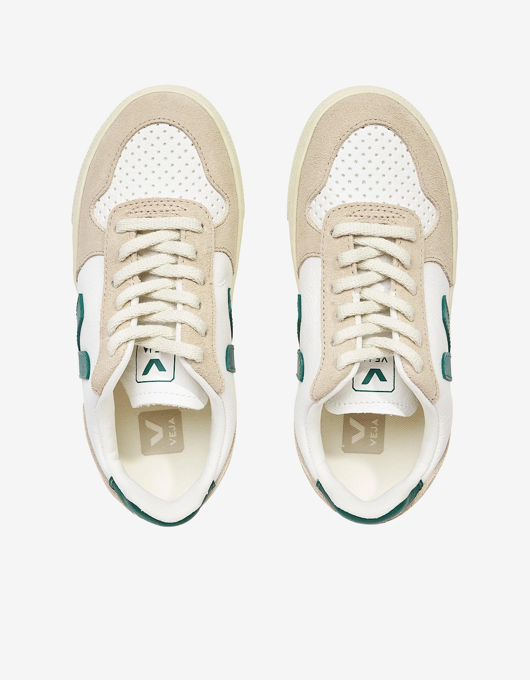 Kids Chromefree Leather Small V-10 Laces Trainers in White