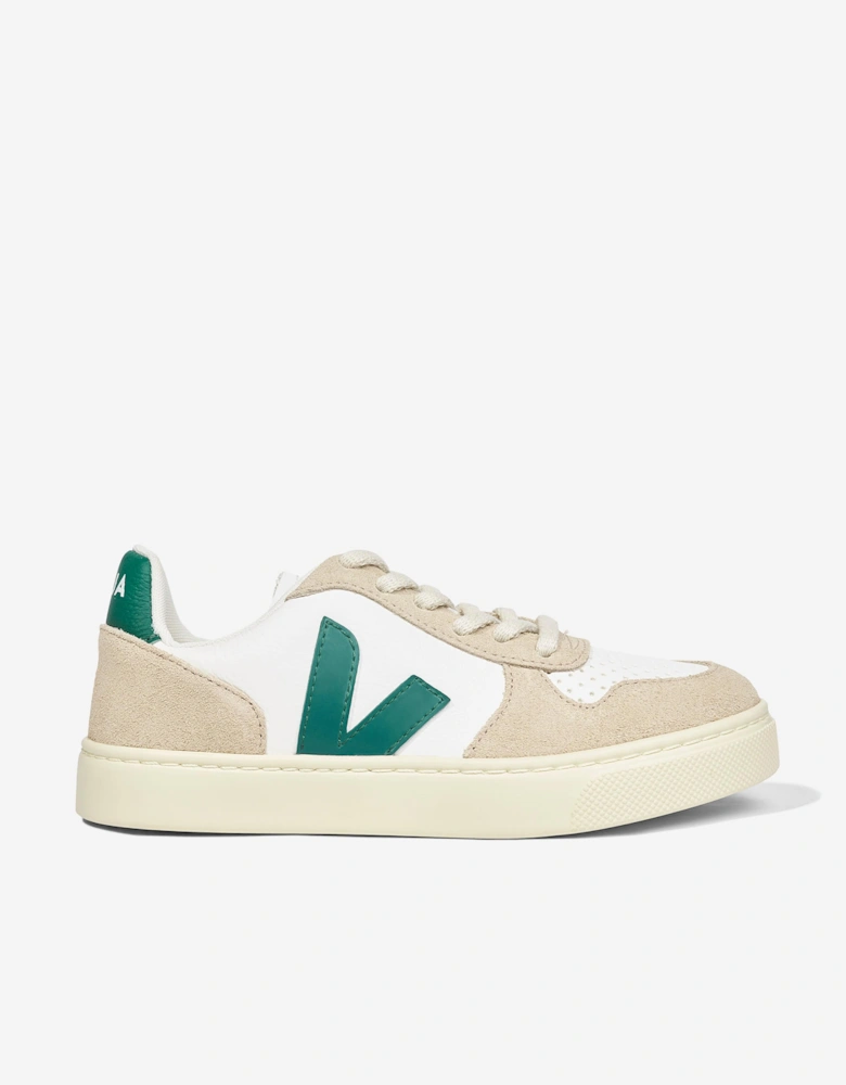 Kids Chromefree Leather Small V-10 Laces Trainers in White