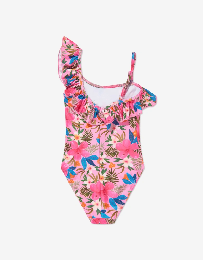 Girls Floral Swimsuit in Pink