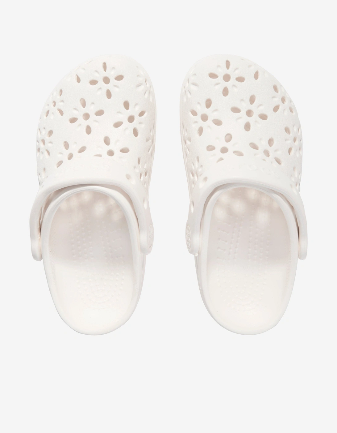 Girls Classic Floral Cut Out Clog in Ivory