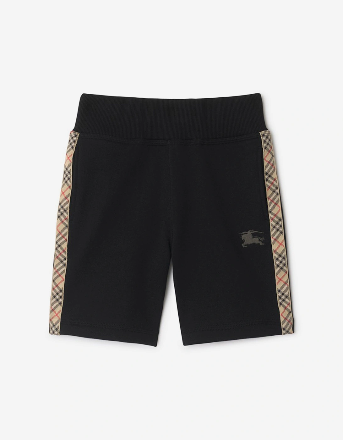 Boys Benny Check Tape Shorts in Black, 5 of 4