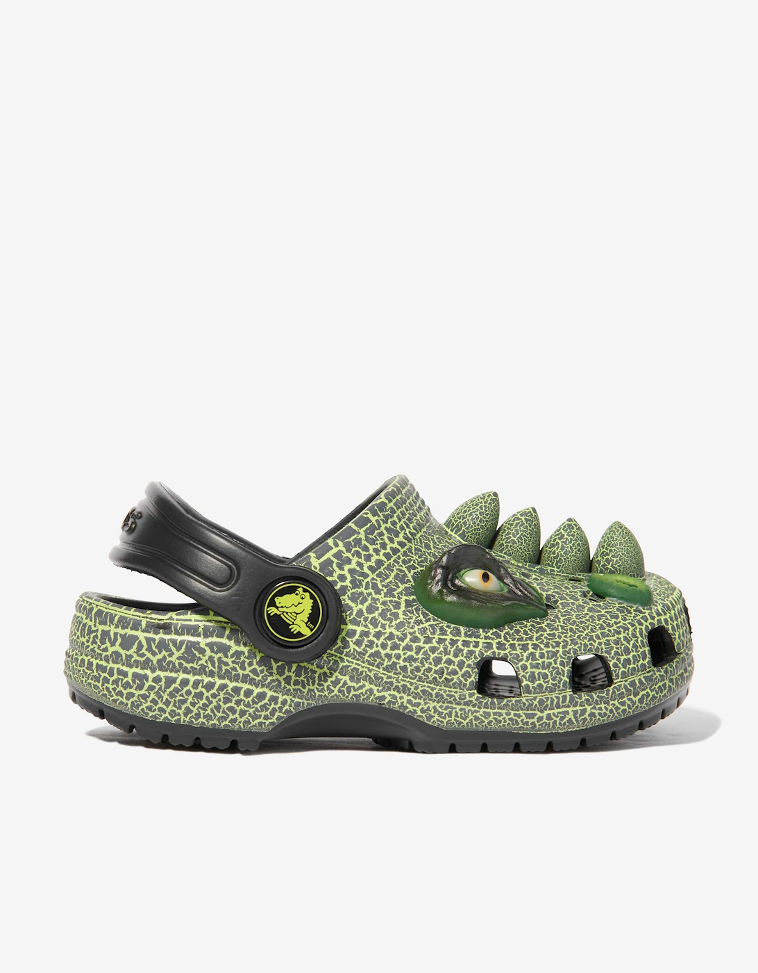Boys Classic IAM Scary Dino Clog in Green, 5 of 4