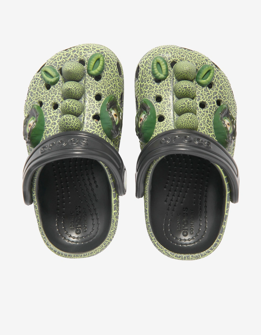 Boys Classic IAM Scary Dino Clog in Green