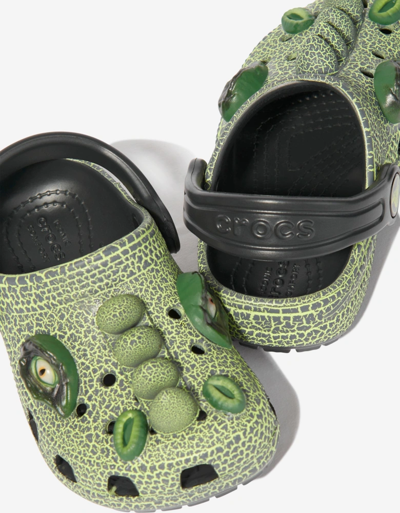 Boys Classic IAM Scary Dino Clog in Green