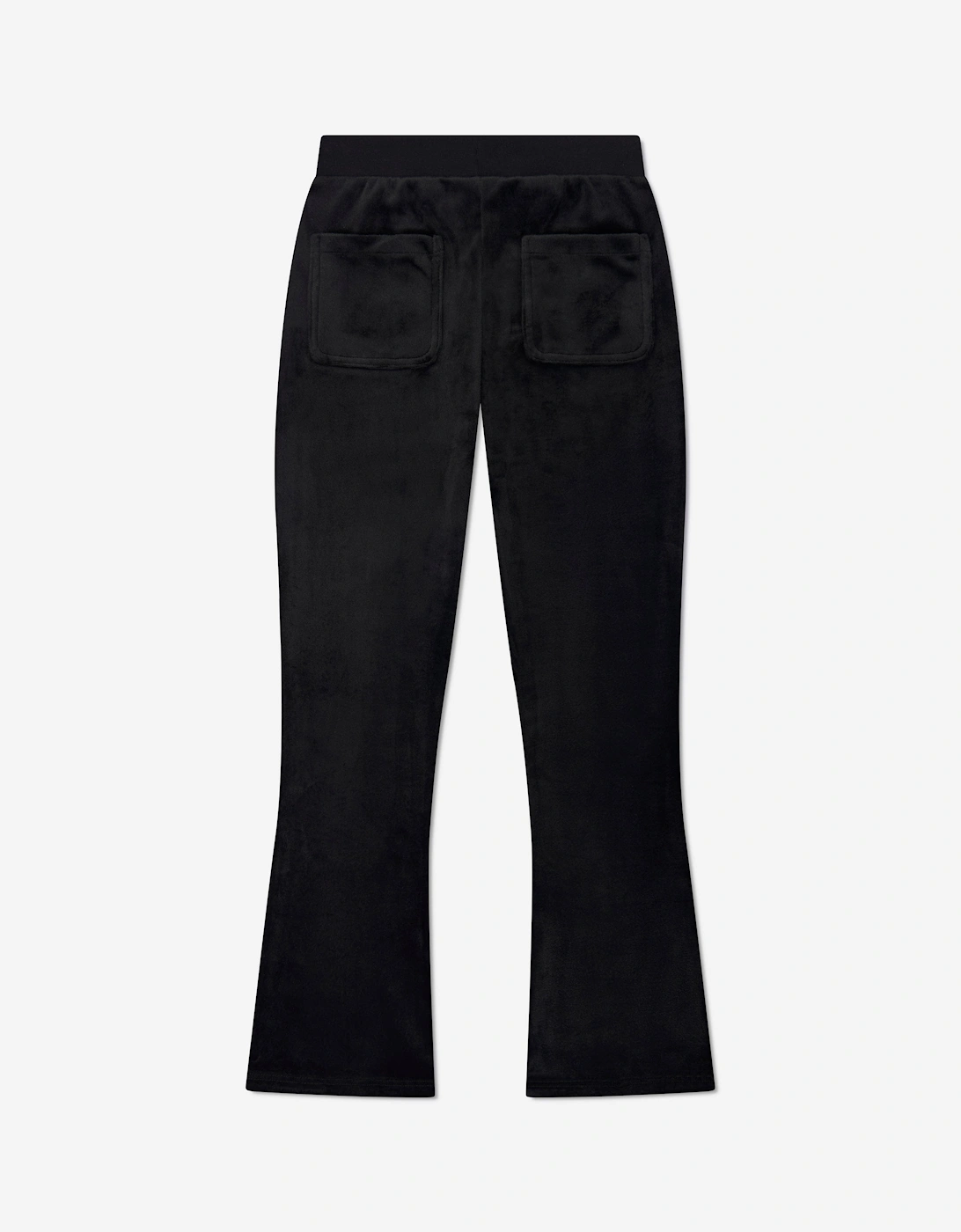 Girls Diamante Logo Bootcut Joggers in Black