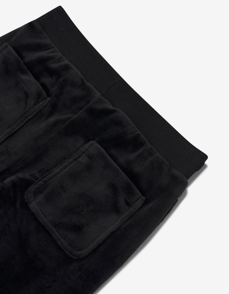 Girls Diamante Logo Bootcut Joggers in Black