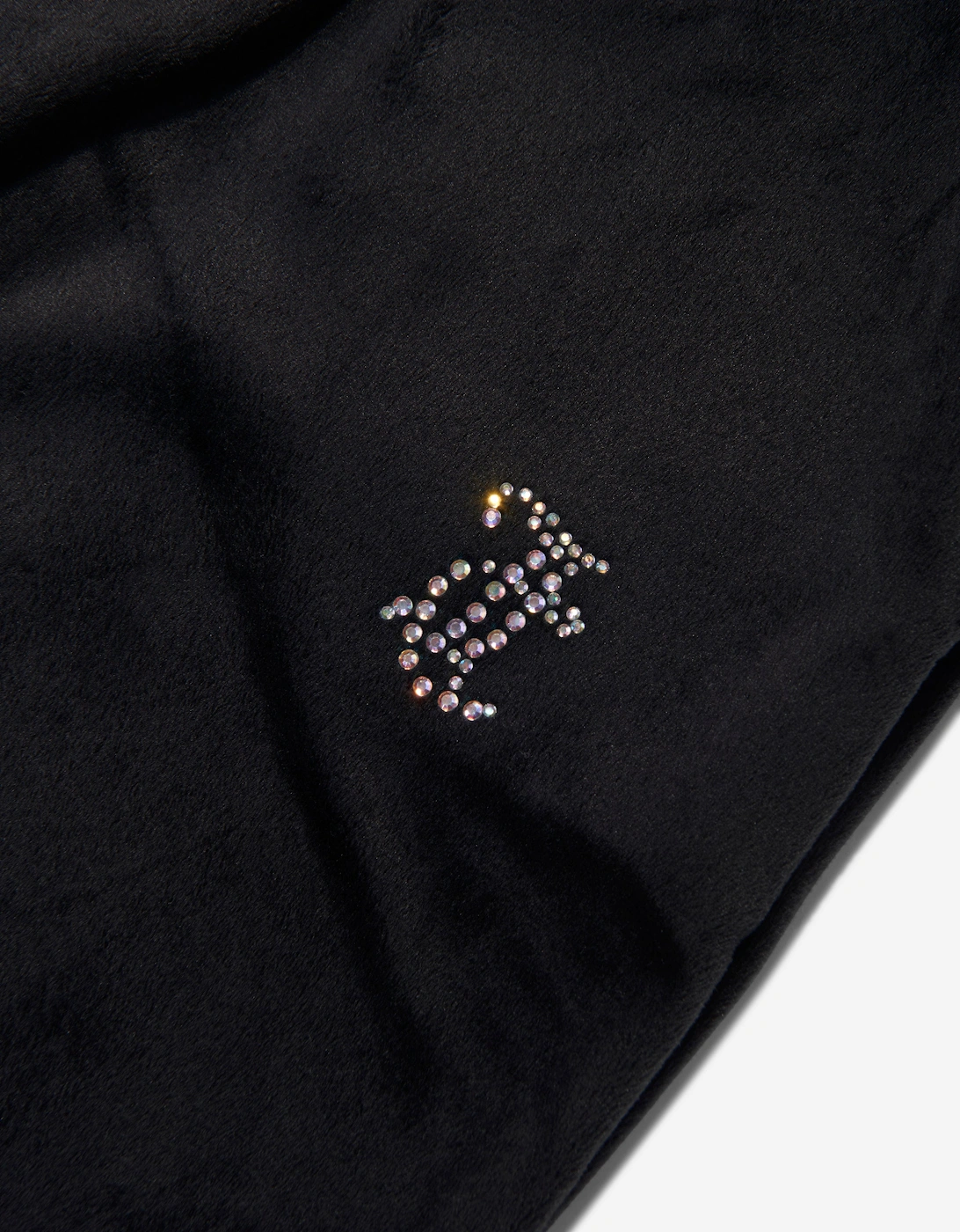 Girls Diamante Logo Bootcut Joggers in Black