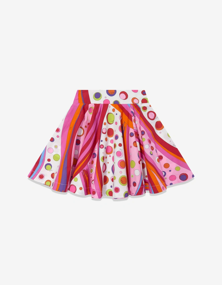 Girls Fontane Print Skirt in Red