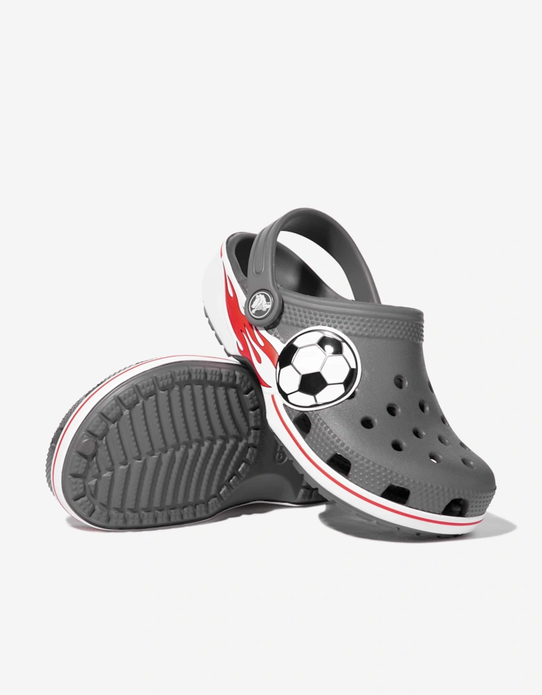 Boys Classic Soccer Band Clog in Grey
