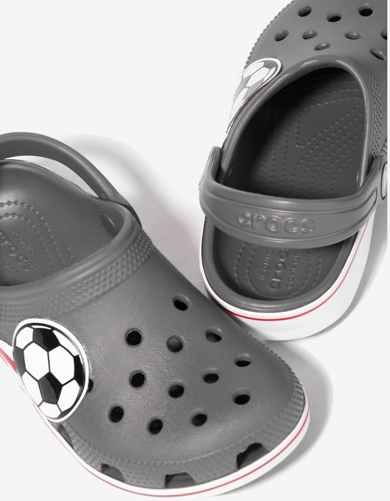 Boys Classic Soccer Band Clog in Grey