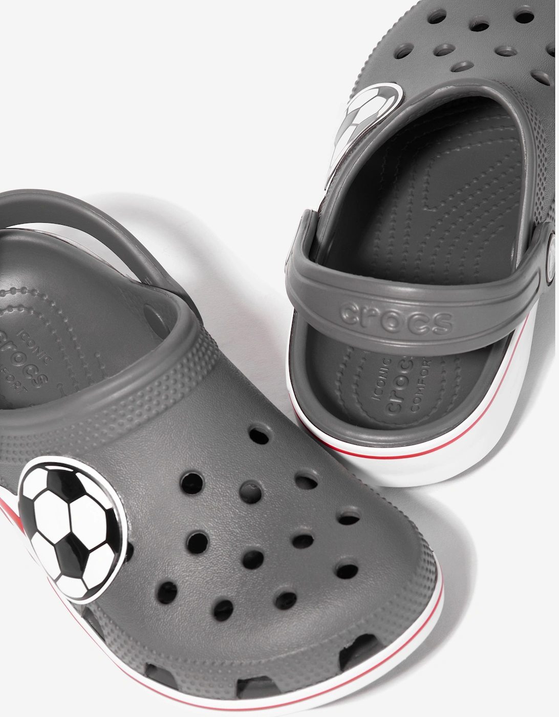 Boys Classic Soccer Band Clog in Grey
