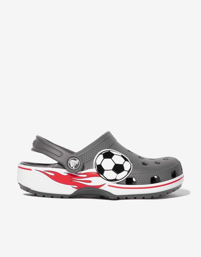Boys Classic Soccer Band Clog in Grey