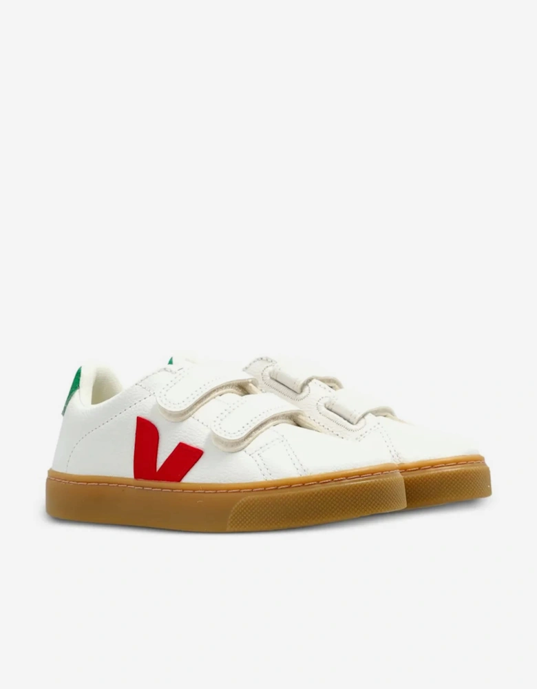 Kids Chromefree Leather Small Esplar Traners in White