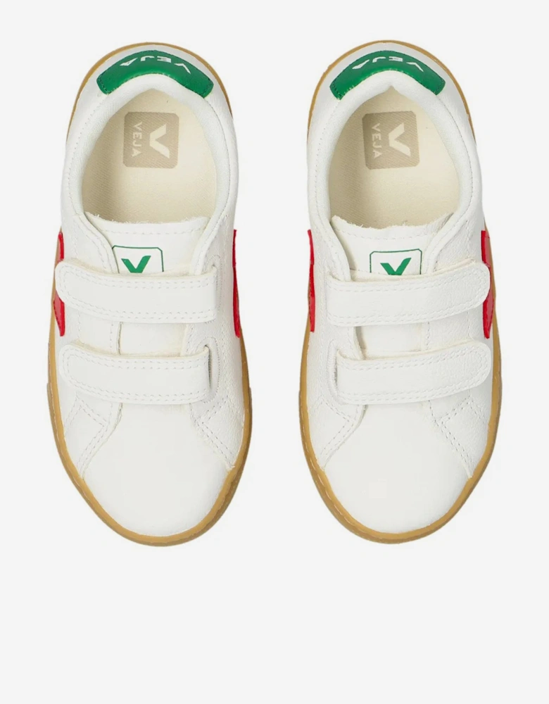 Kids Chromefree Leather Small Esplar Traners in White