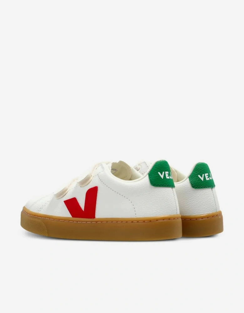 Kids Chromefree Leather Small Esplar Traners in White