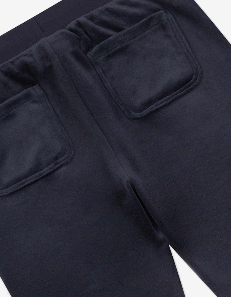Girls Diamante Logo Bootcut Joggers in Navy