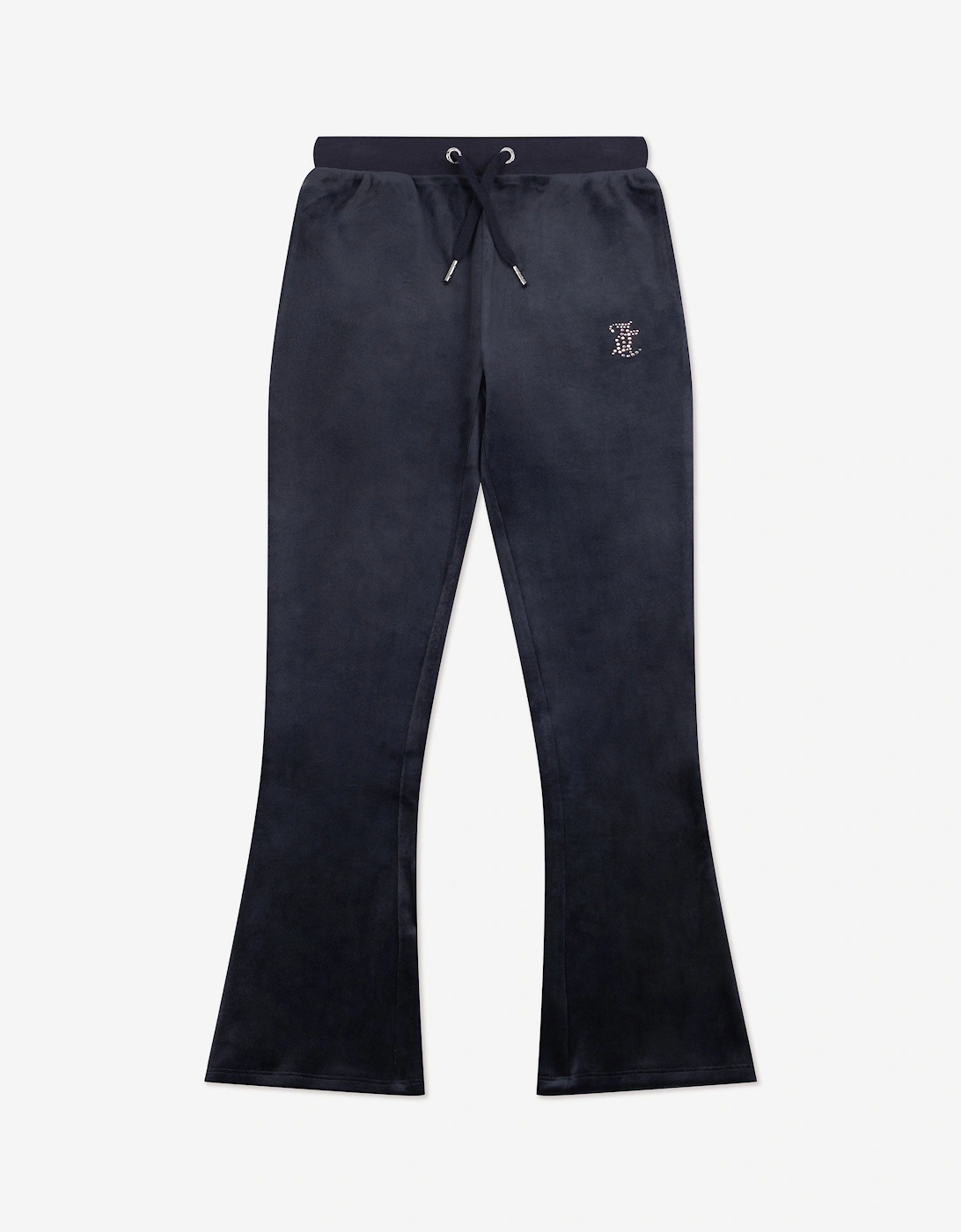 Girls Diamante Logo Bootcut Joggers in Navy, 5 of 4