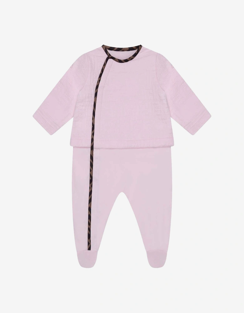 Baby Girls Cotton Babygrow Gift Set (3 Piece) in Pink