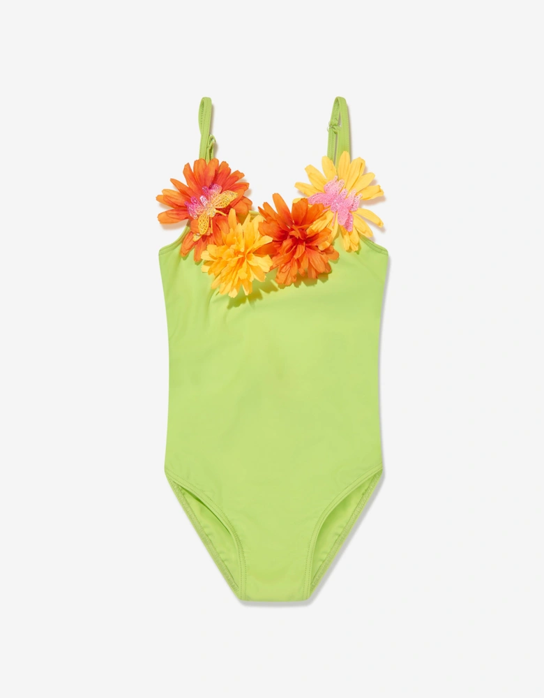 Girl Flower Swimsuit in Green