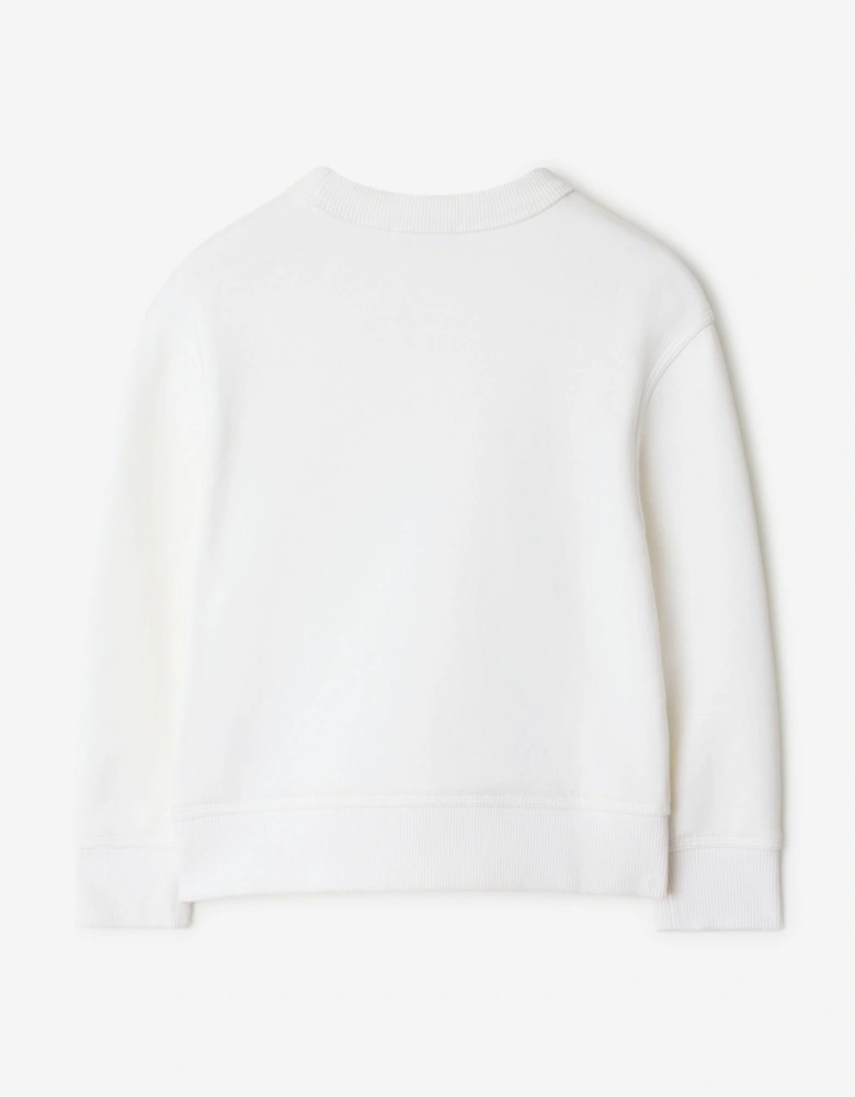 Girls Teddy Bear Sweatshirt in White