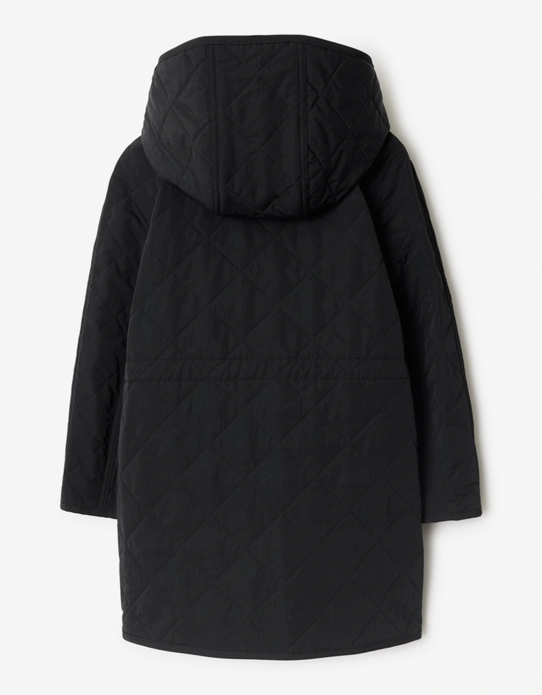 Boys Harrison Quilted Long Coat in Black