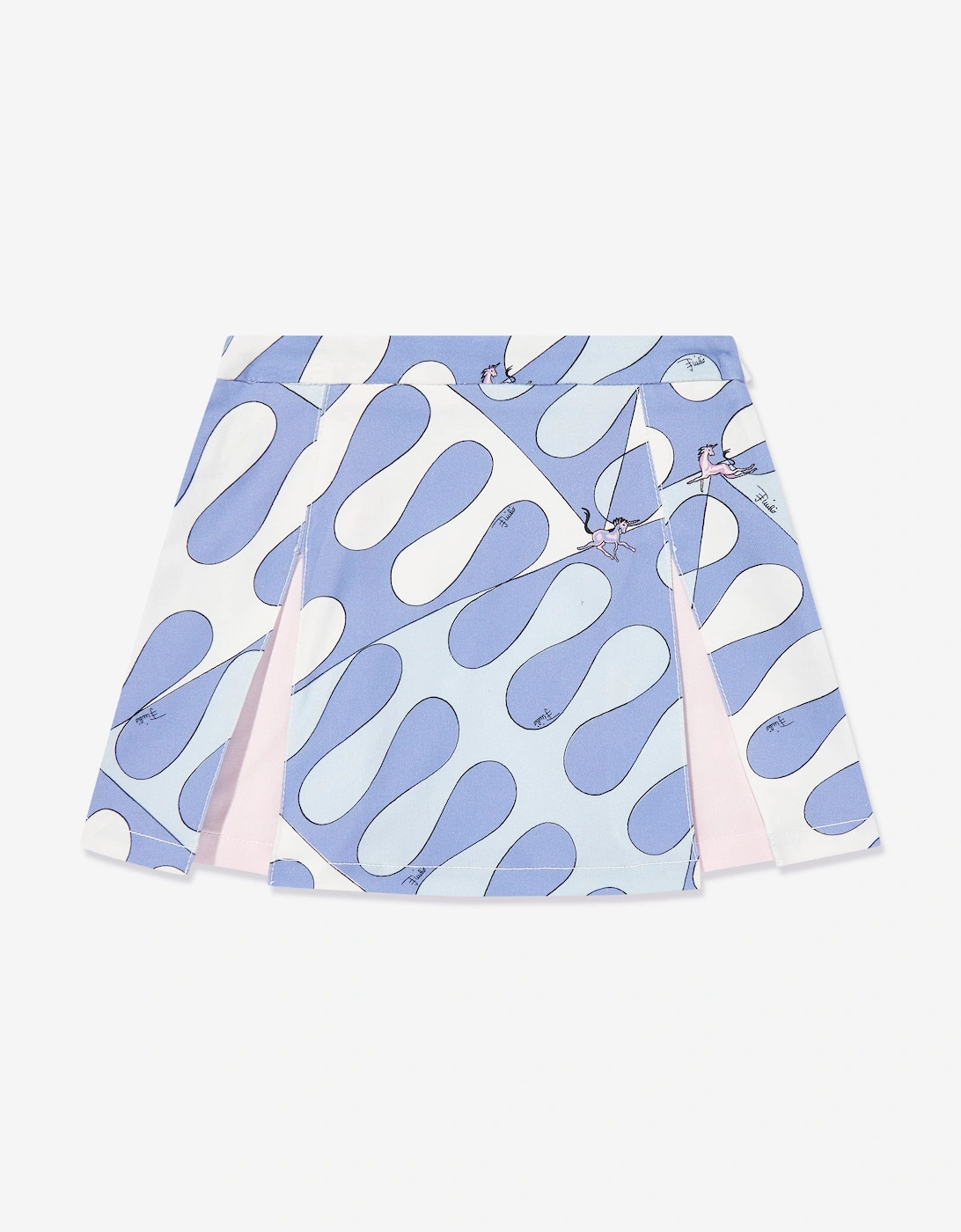 Girls Printed Gabardine Skirt in Blue, 5 of 4