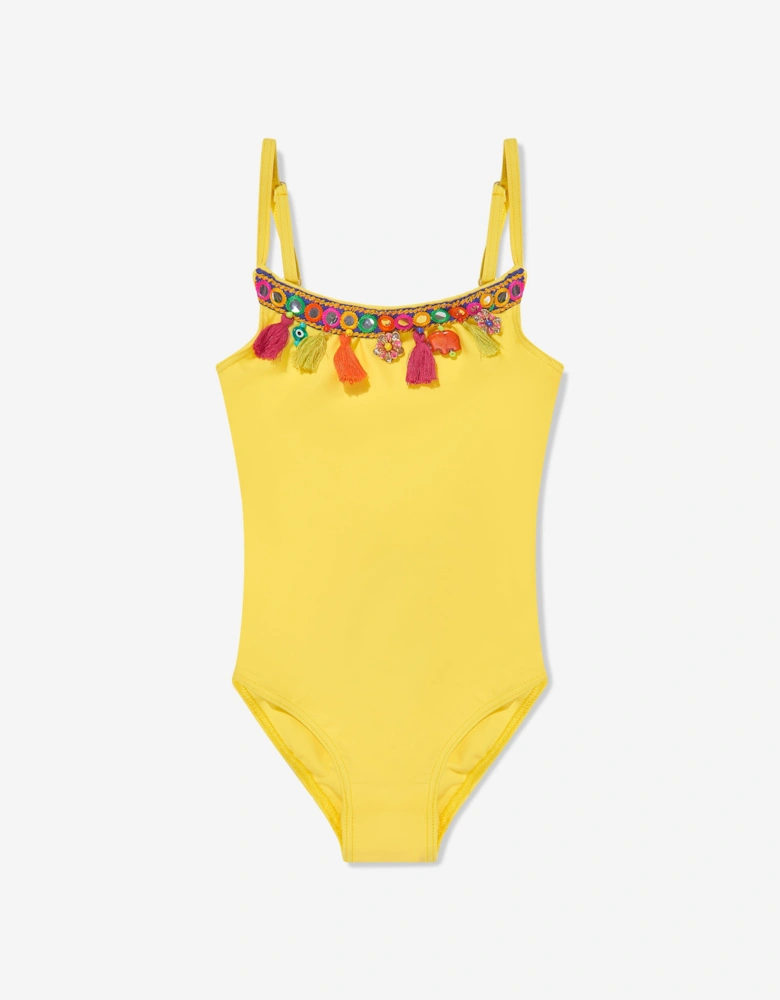 Girls Boho Swimsuit in Yellow